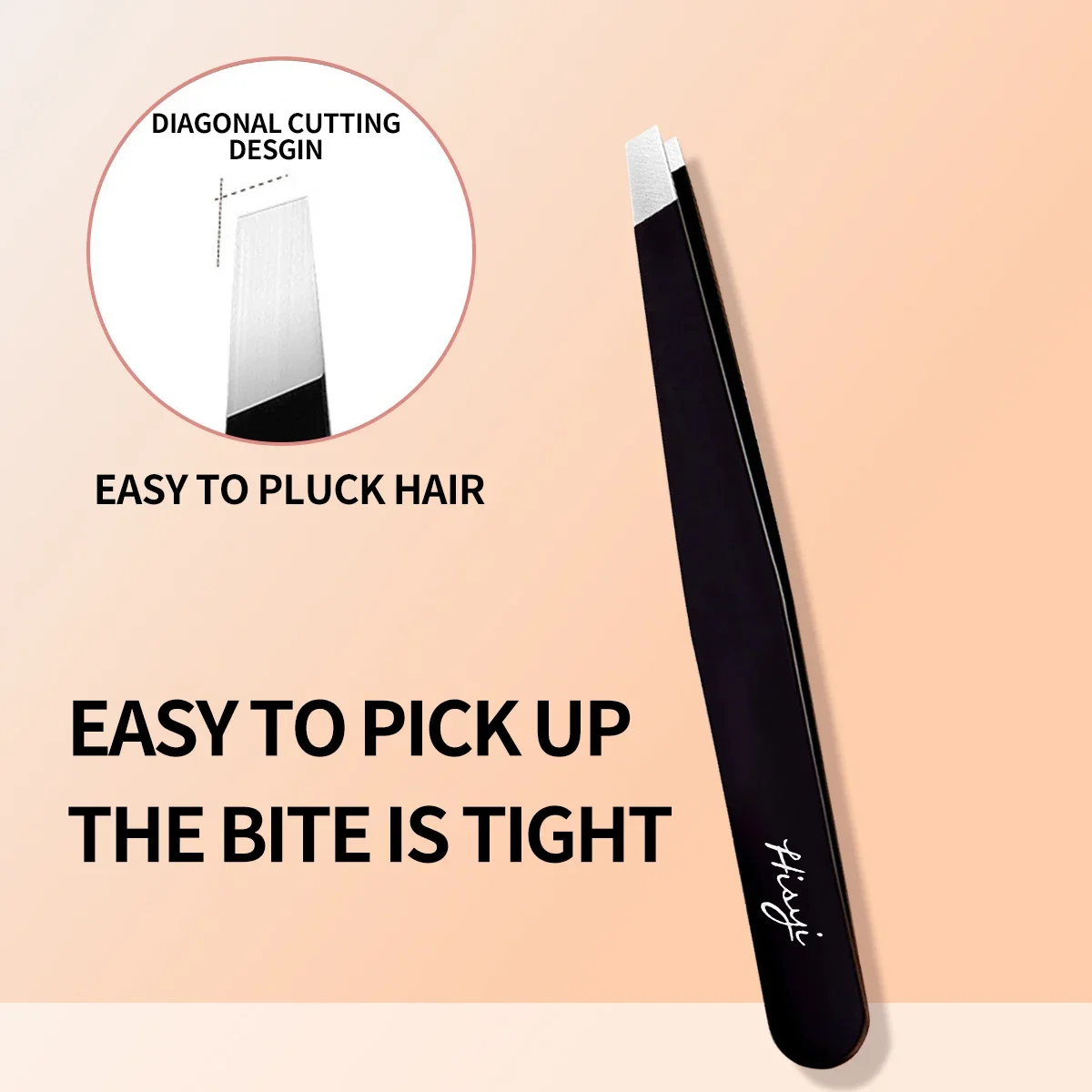 HISYI 眉毛ピンセット ステンレス鋼 斜めクリッパー 細い毛除去 美容メイクツール 眉毛脱毛用