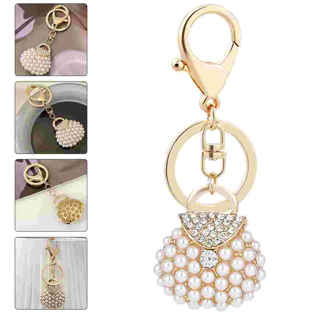 Bag Key Chain Chains for Backpacks Pearl Keychain Purse Keychains Purses Rhinestone Book Gift Adorable