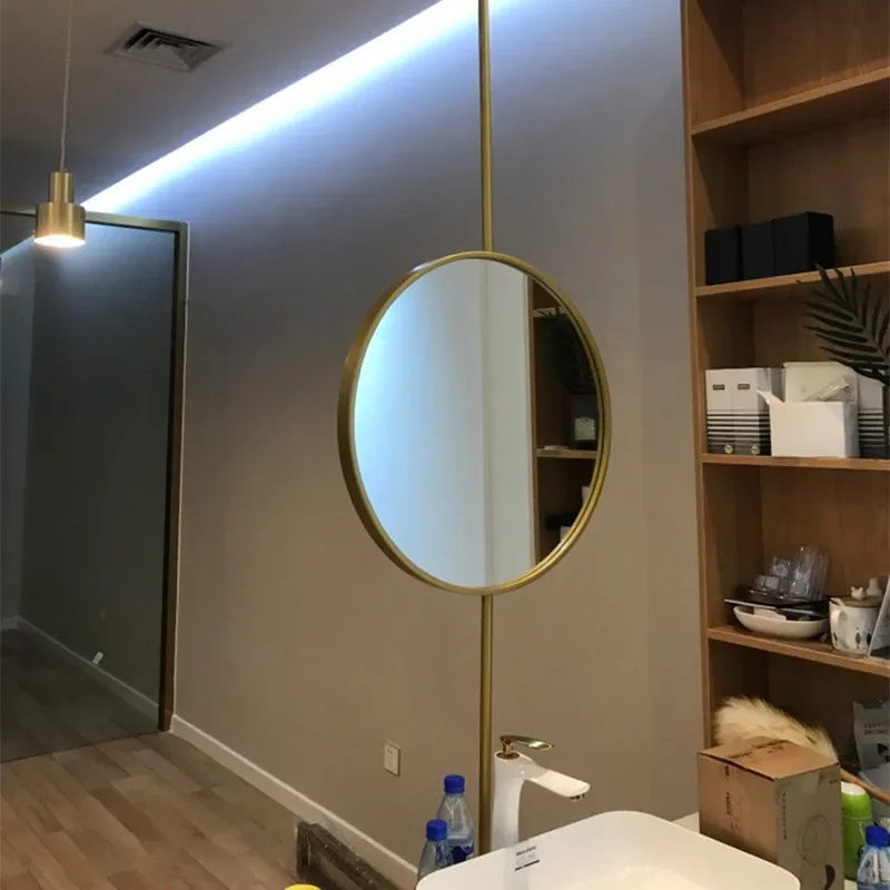 Hanging Vanity Mirror Gold Round Aestheticnordic Modern Mirror Full Length Frameespelho Barbear Chuveirobathroom Accessories