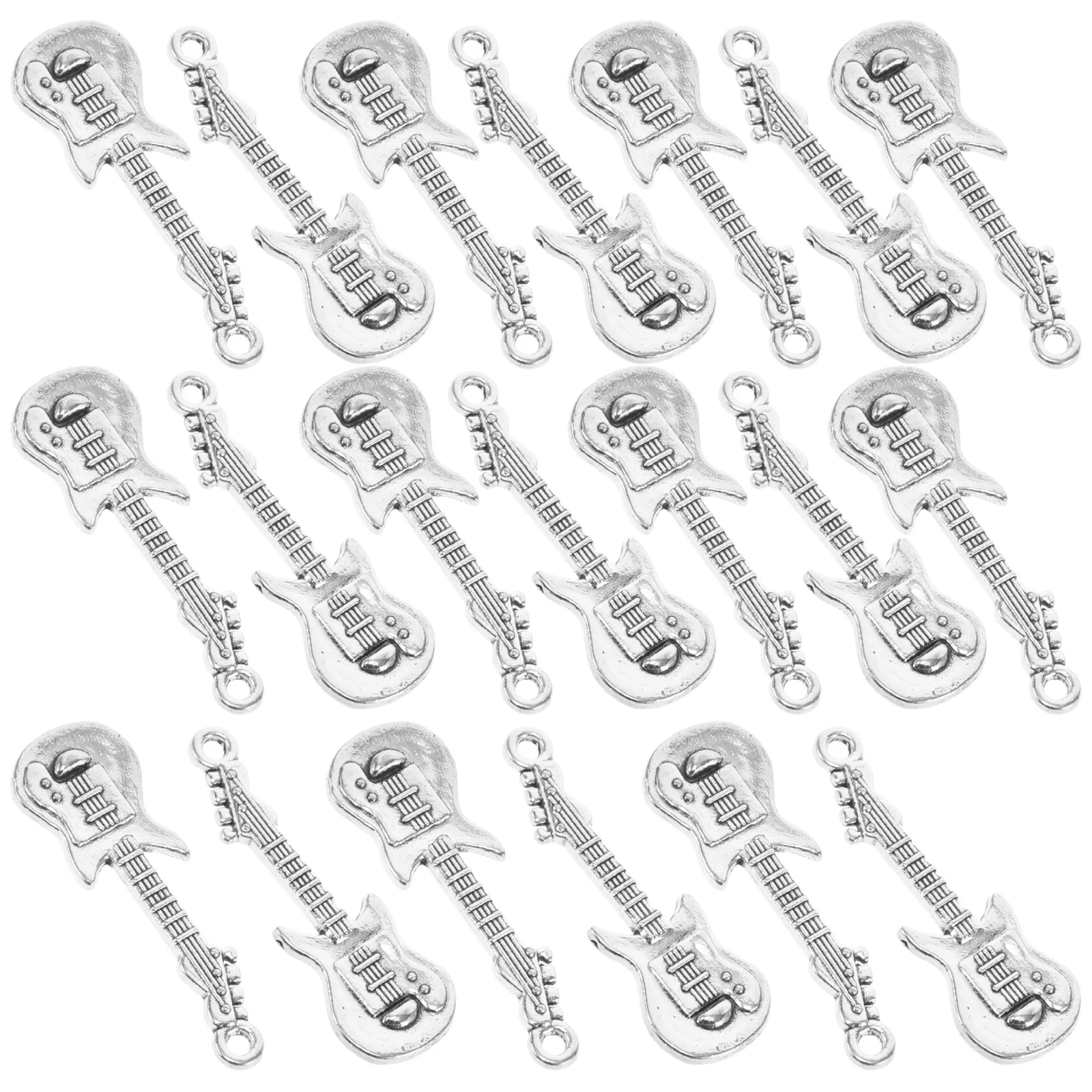 

20 PCS Charm Necklace Pendant Girl Guitar Silver DIY Jewelry Making Pendants Miss