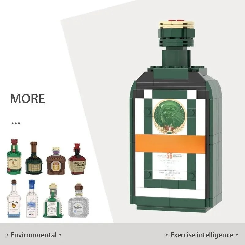 

Бутылка виски, креативный строительный блок, имитация бутылки вина, сборка строительных блоков, игрушки из строительных кирпичей, домашний декор, подарки