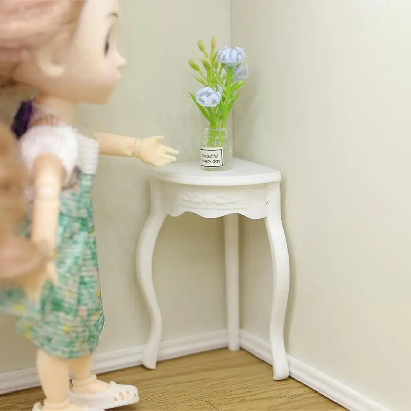 1 pièce d'accessoires pour maison de poupée 1:12, mini table à thé rétro, petit meuble décoratif pour maison de poupée, jouet de décoration
