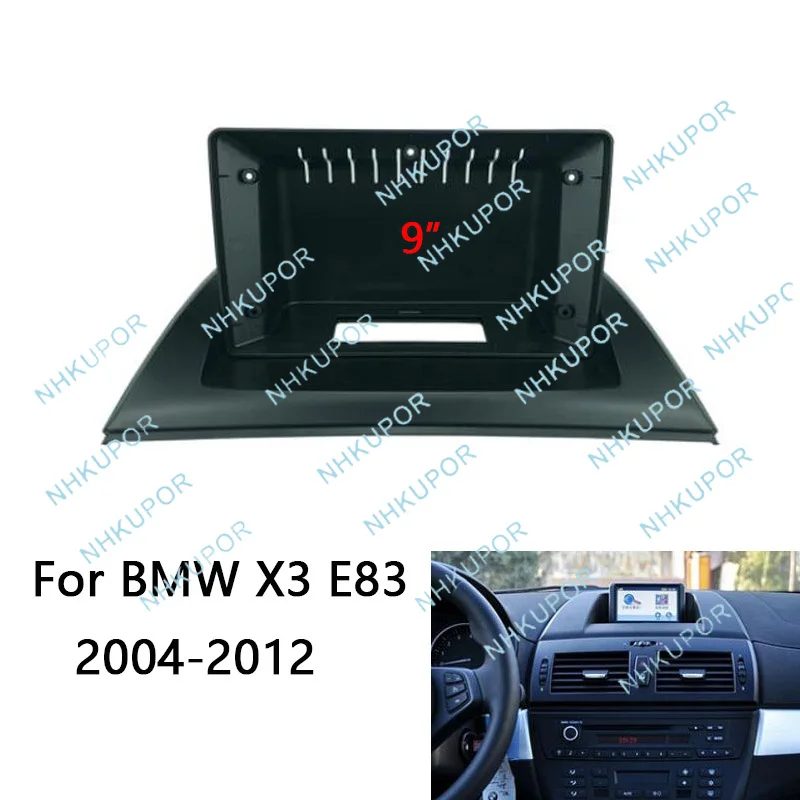 

Car Radio Install Fascia For BMW X3 E83 2004-2012 Auto Stereo Audio Player Refit Panel Dash Kit Frame Center Console Holder