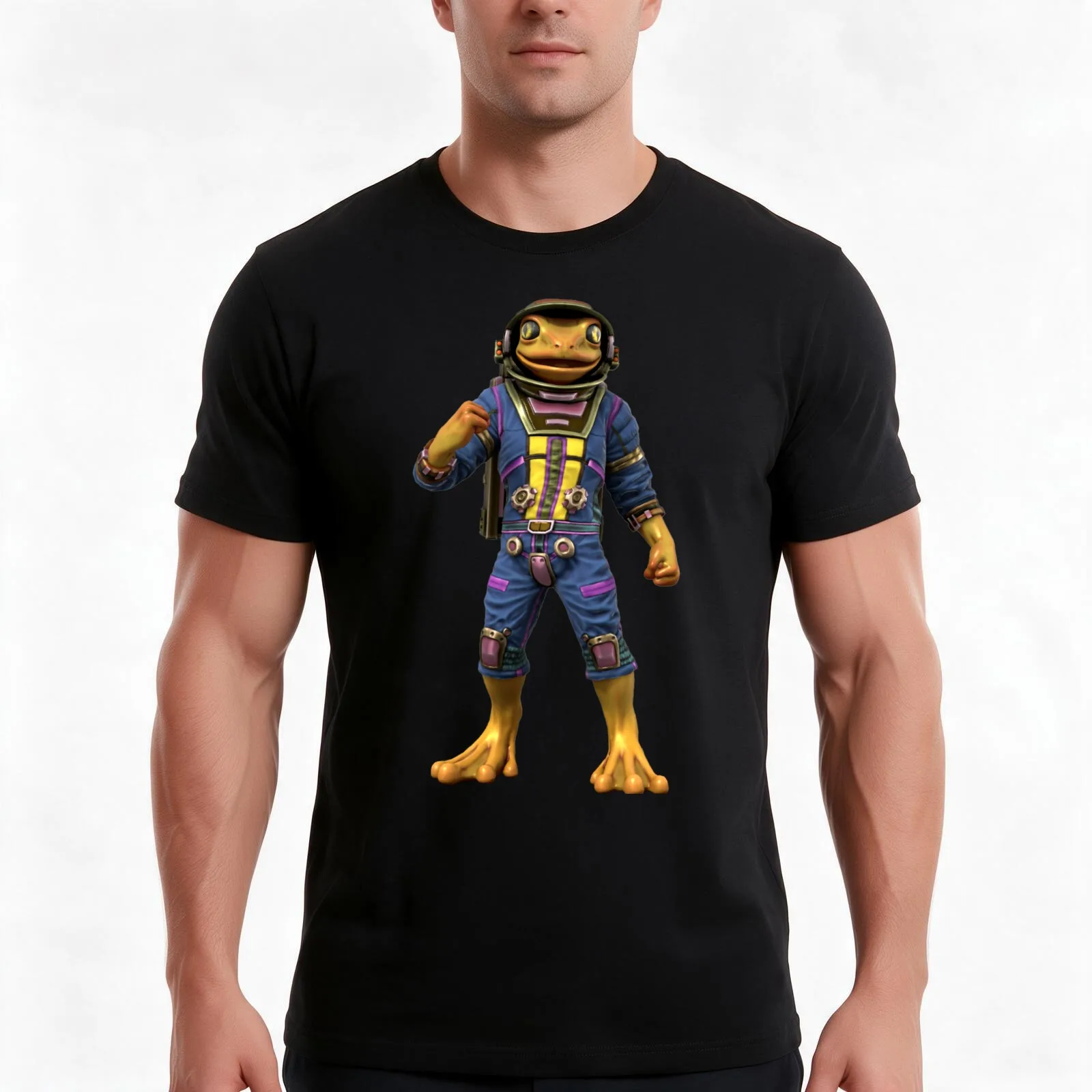 Space Toad on a mission T-Shirt, Summer Casual Cotton Tee, Oversized Streetwear Tops, Vintage Graphic Print, Unisex Men Women