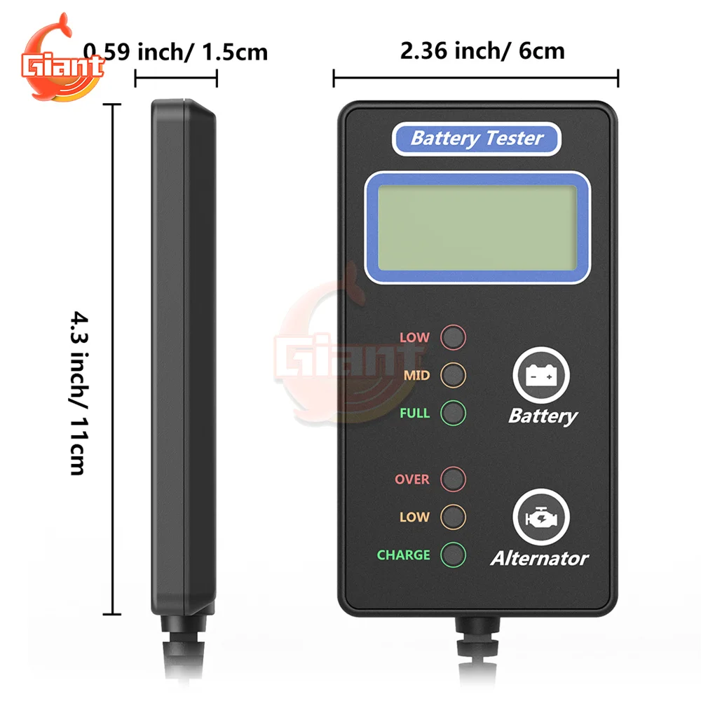 Draagbare Digitale Batterij Tester Monitor Automatische Batterij Belasting Tester Alternator Analyzer Auto Batterij Detector Diagnostische Hulpmiddelen