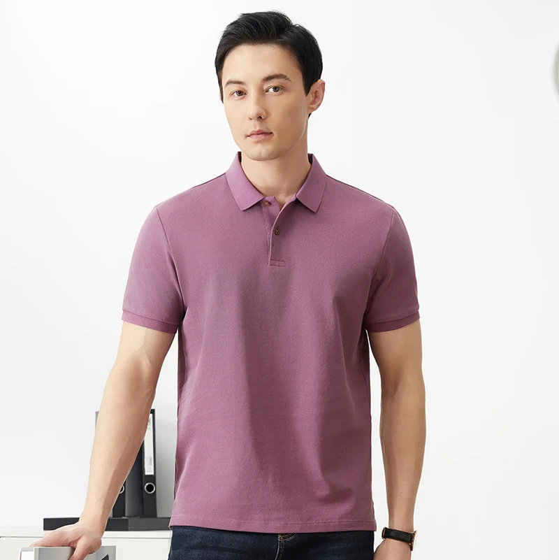 

100% Pure Cotton Men's Polos Shirt Summer 2025 Calssic Business Shirt Caual Turn Down Collar Tops Short Sleeve Cotton Clothes