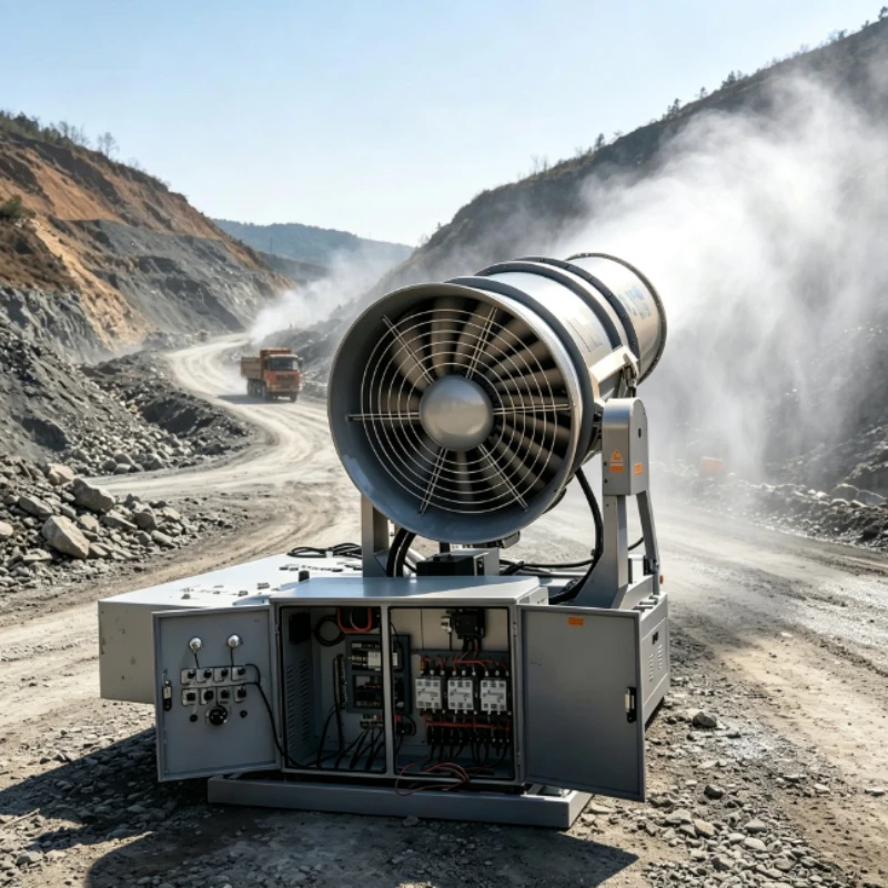 100m Vehicle Install Fog Cannon Diesel Automatic 360 Rotation Ore Storage Stockyard Dust Removal