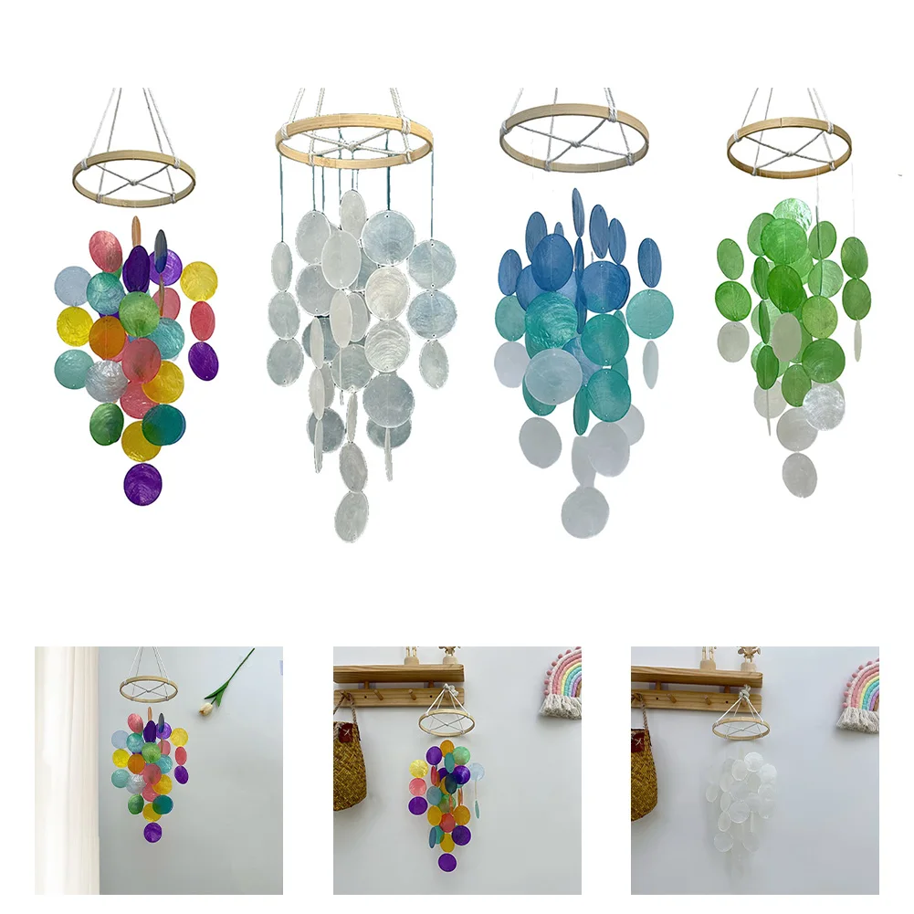 1pc Bohemian Shell Wind Chime Handmade Coastal Decor For Tranquil Spaces 40*15cm Wind Chime Hanging Decorations Photography Prop