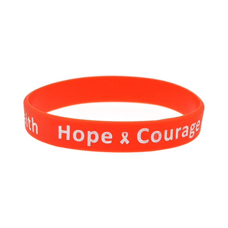 1 Stück/6 Stück Krebs-Band-Armband mit Schriftzug „Hoffnung, Mut, Glaube“, inspirierendes Silikon-Armband – Detail 7
