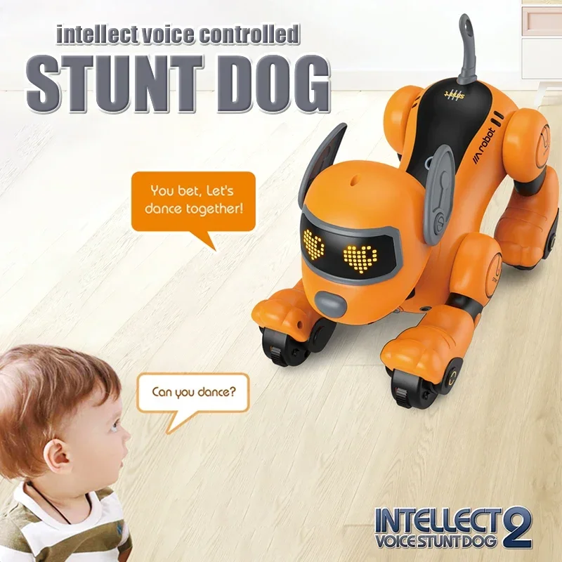 RC Stunt Dog Follow Touch Smart Interaktive Sprachsteuerung Roboter Tanz Musik Licht Intelligente Programmierung Kinder Lernspielzeug