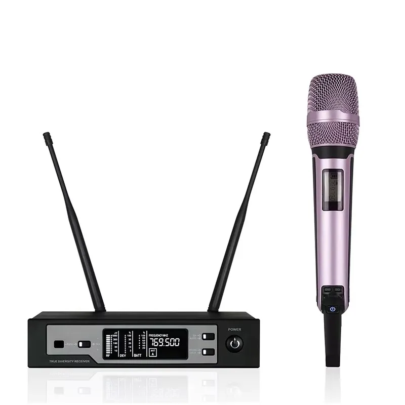 

Беспроводной микрофон Happymusic SKM9100 Professional True Diversity с петличным и головным креплением для сцены, дальнего радиуса действия
