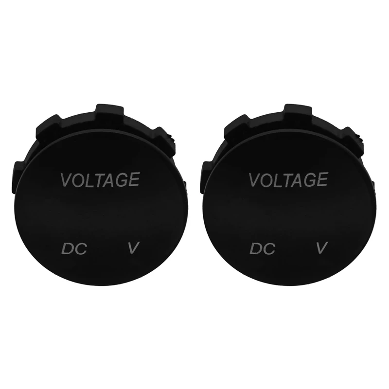 2x Spanningsmeter Universele Voltmeter Digitale Display Waterbestendig Led Groene Kleur Voor 12V-24V Dc Auto Motorfiets