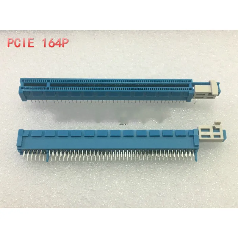 PCIE Connector for Desktop Motherboard PCI-E 164Pin Graphics Card Socket Blue Latch Sliding Lock 4-Row Straight Through Hole
