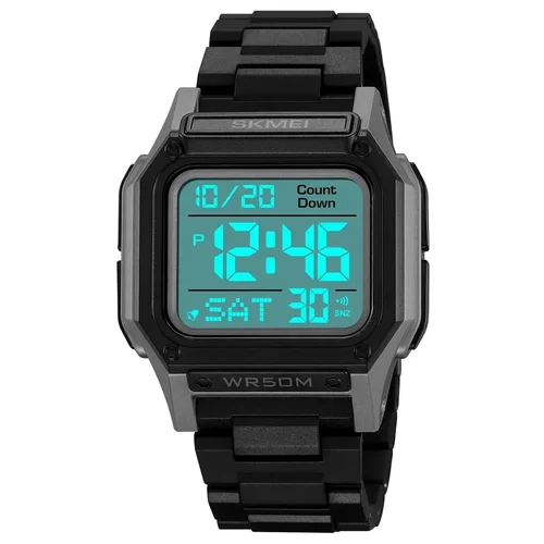 Imagen 2 del producto SKMEI-Reloj deportivo Digital para Hombre, cronómetro con luz trasera, pulsera de Cuenta atrás informal, resistente al agua, alarma, 5bar, 2264
