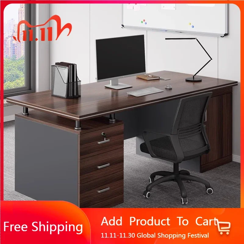 

Vintage Unusual Office Desk Work Mobile Modern Boss Designer Office Desk Filing Cabinets Conference Wooden Bureau Furniture