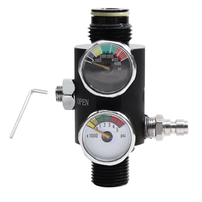 5/8-18UNF Dual Gauge Pressure Regulator Valvula Reguladora Pneumatic Air Valve Fill Station Easy Install