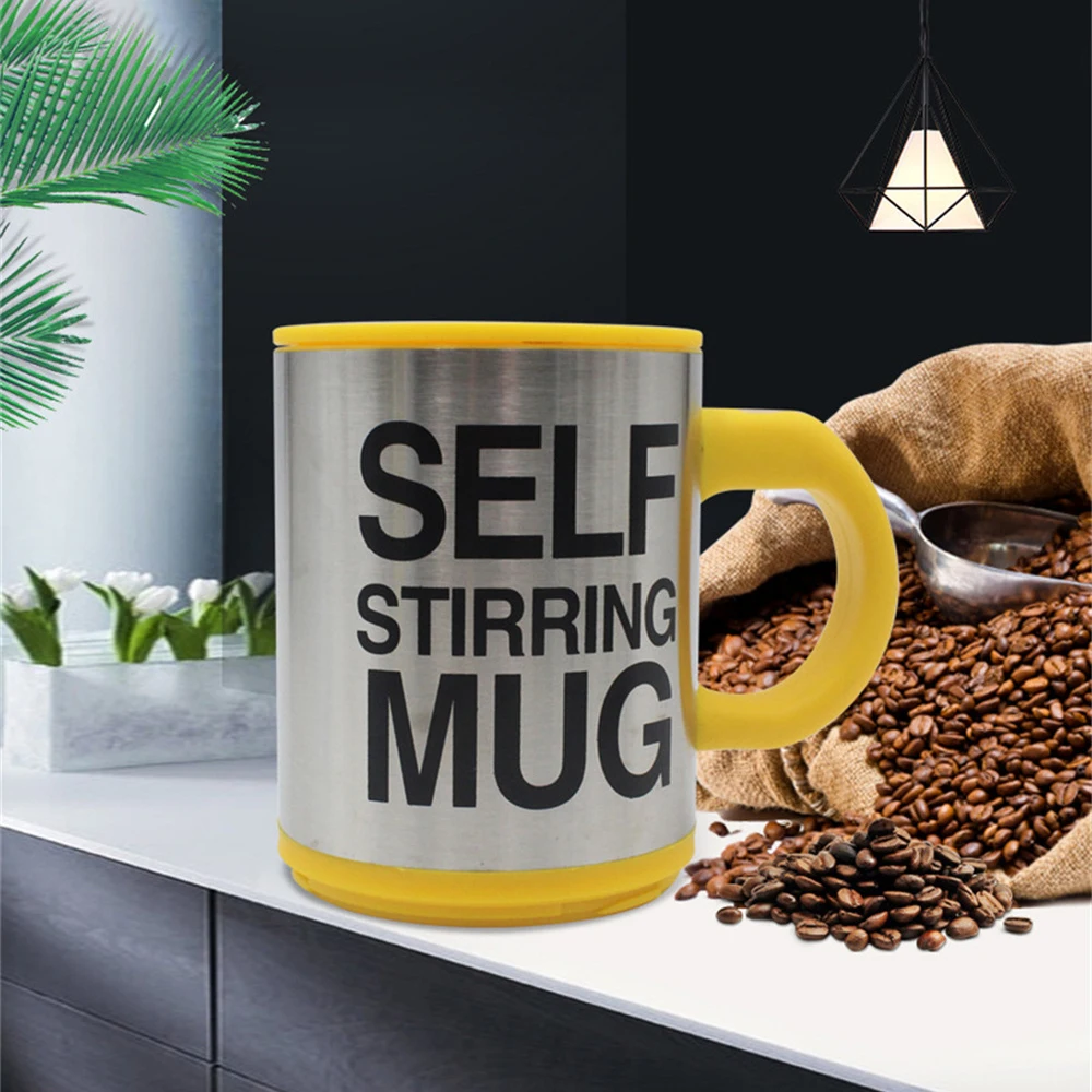 400ml Stainless Steel Lazy Automatic Self Stirring Mug Coffee Milk Juice Mixing Cup Drinkware Kitchen Dining Gadgets