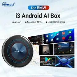 OTTOCAST OttoAiBox i3 Wireless CarPlay AI Box Android 13 TV Box QCM 6125 for Netflix for BMW ID6 ID7 ID8 ID9 Car Accessories