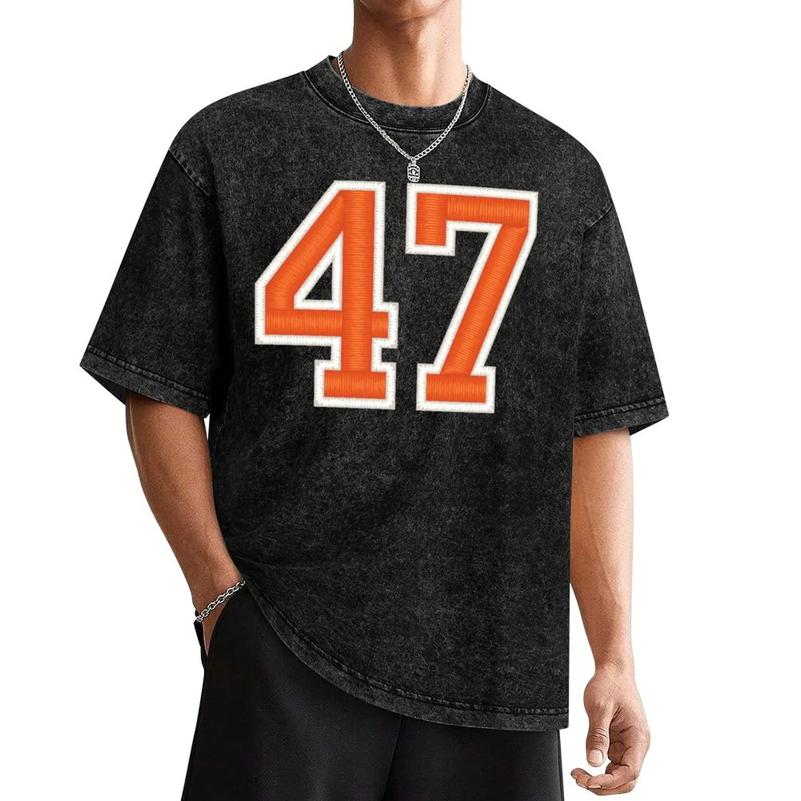 

Sports Number 47 Jersey forty-seven Orange T-Shirt Funny t-shirts summer shirt t shirt for men