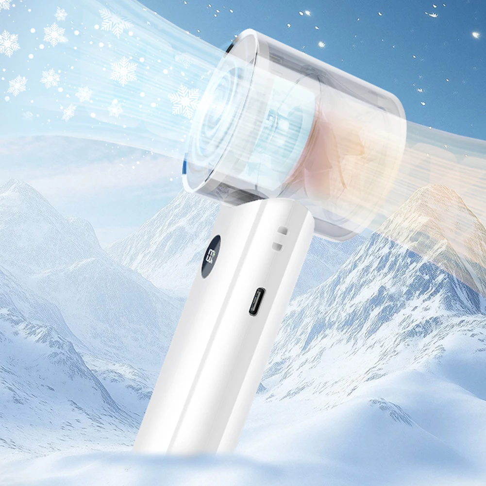 

Portable Handheld Fan Rechargeable Personal Fan LED Display Small Hand Fan for Travel Camping Outdoor Gifts for Women Men