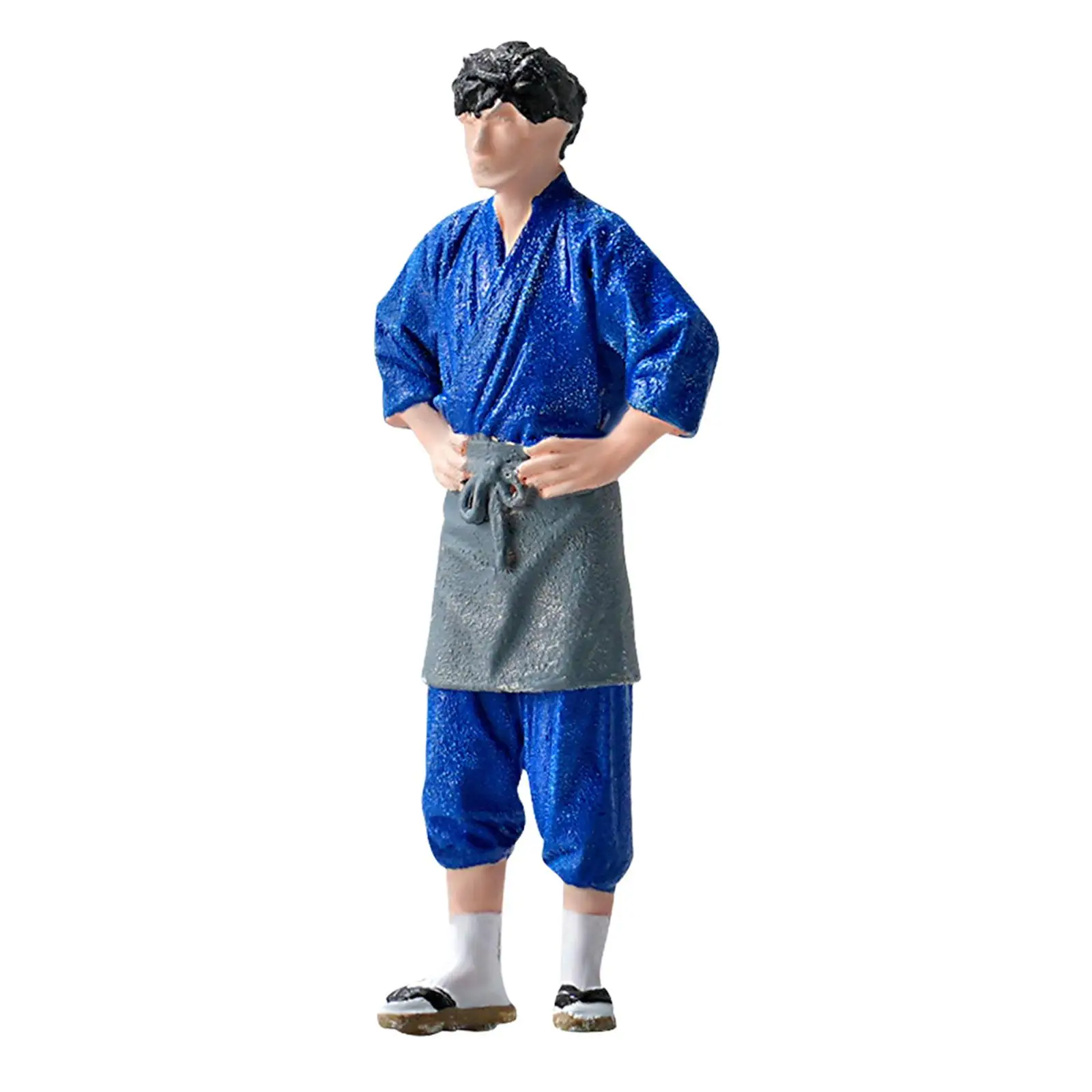 

1:64 Scale Figurine Model Hand Painted Realistic Collection Landscape Decor Tiny People Resin Chef Figurine Mini Doll Model