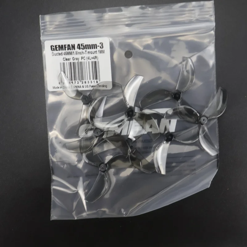 8PCS Gemfan 45mm 3-Blatt PC Propeller T-Mount 1mm 1,5mm 0805 Motor Für FPV RC Freestyle Tinywhoop Drohnen MOBULA 7 Requisiten – Detail 5