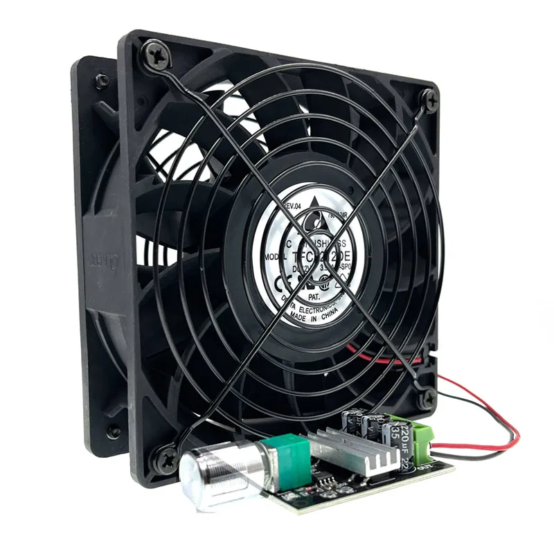 

120mm 12cm 12V Powerful Computer PC Cooling Fan with PWM DC Speed Controller,Adjustable 6-28V 3A ,120X120X38mm 12V High Speed