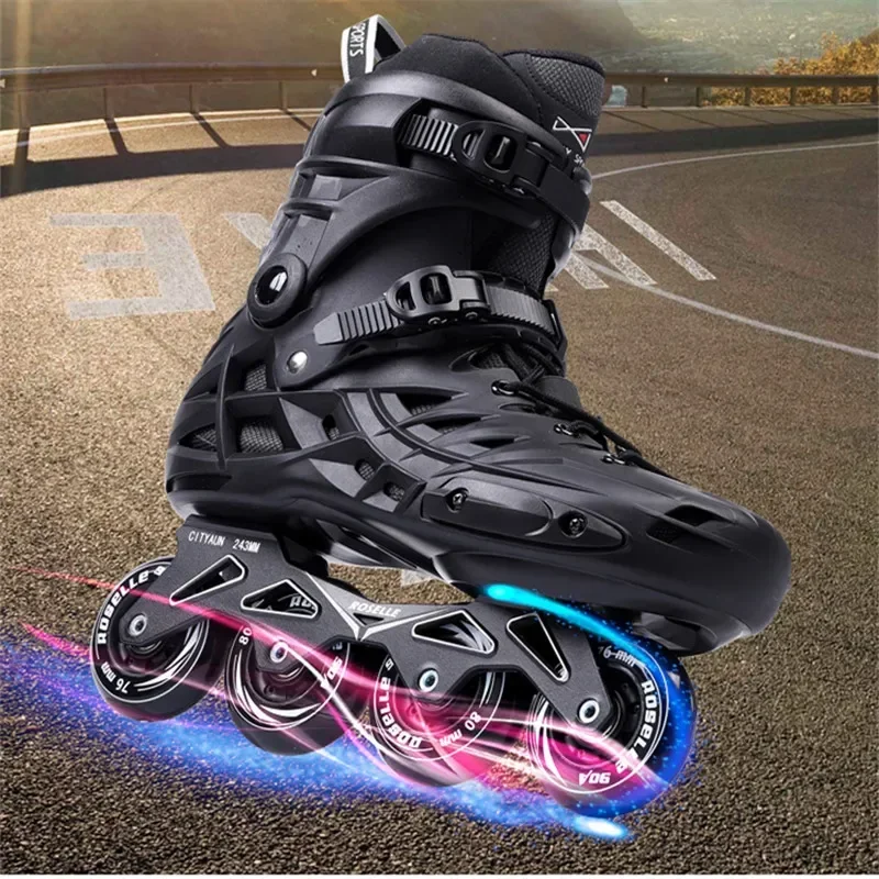 

Adults Roller Skates Shoes EU 35 to 46 Inline Skating Shoes for Female Male 4 Wheels Sneaker PU Wheel Slalom Patines 1 pair