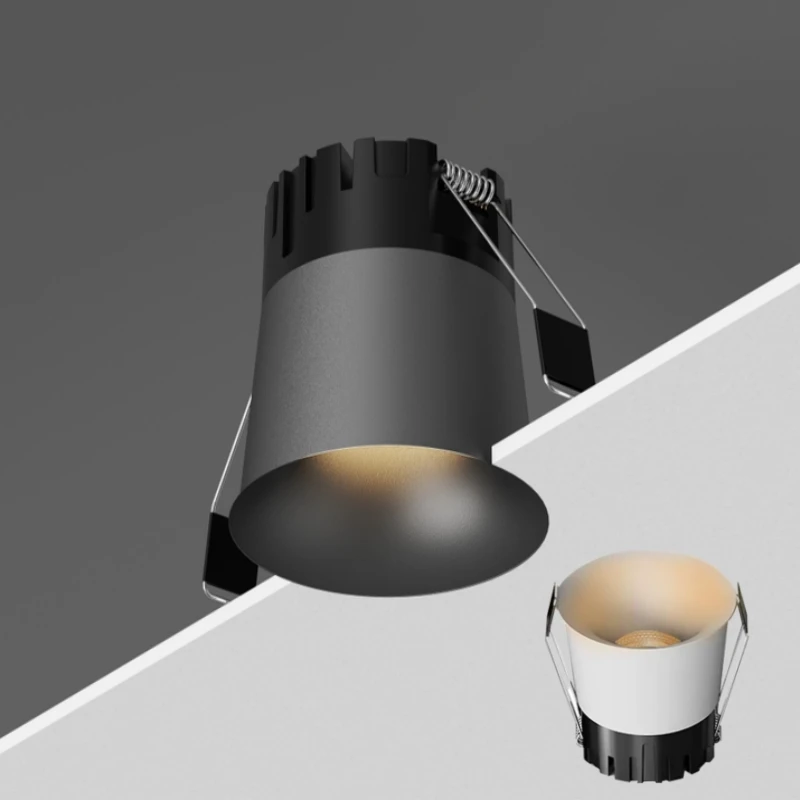 مصباح سقف صغير راحة led cob النازل منحني المضادة للوهج عكس الضوء AC110V 220 فولت متجر المنزل أضواء الألومنيوم الداخلية