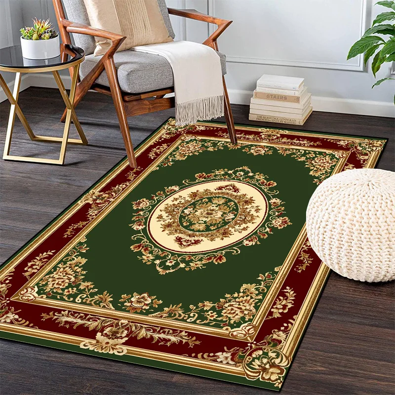 

Vintage Persian Carpet Living Room Decoration Rugs Luxury European Bedroom Bedside Rugs Fluffy Soft Sofa Area Floor Mat Washable