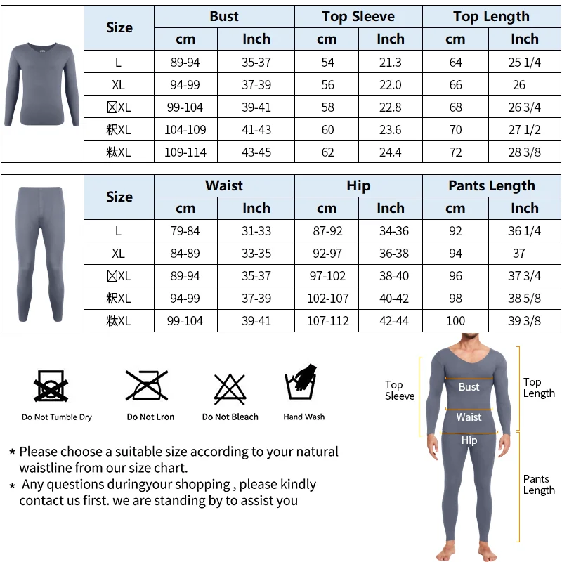 Winter Thermal Underwear Set for Men Soft V Neck Long Johns Comfortable Men\'s Top and Bottom Seamless Warm Clothes Quick-Heating