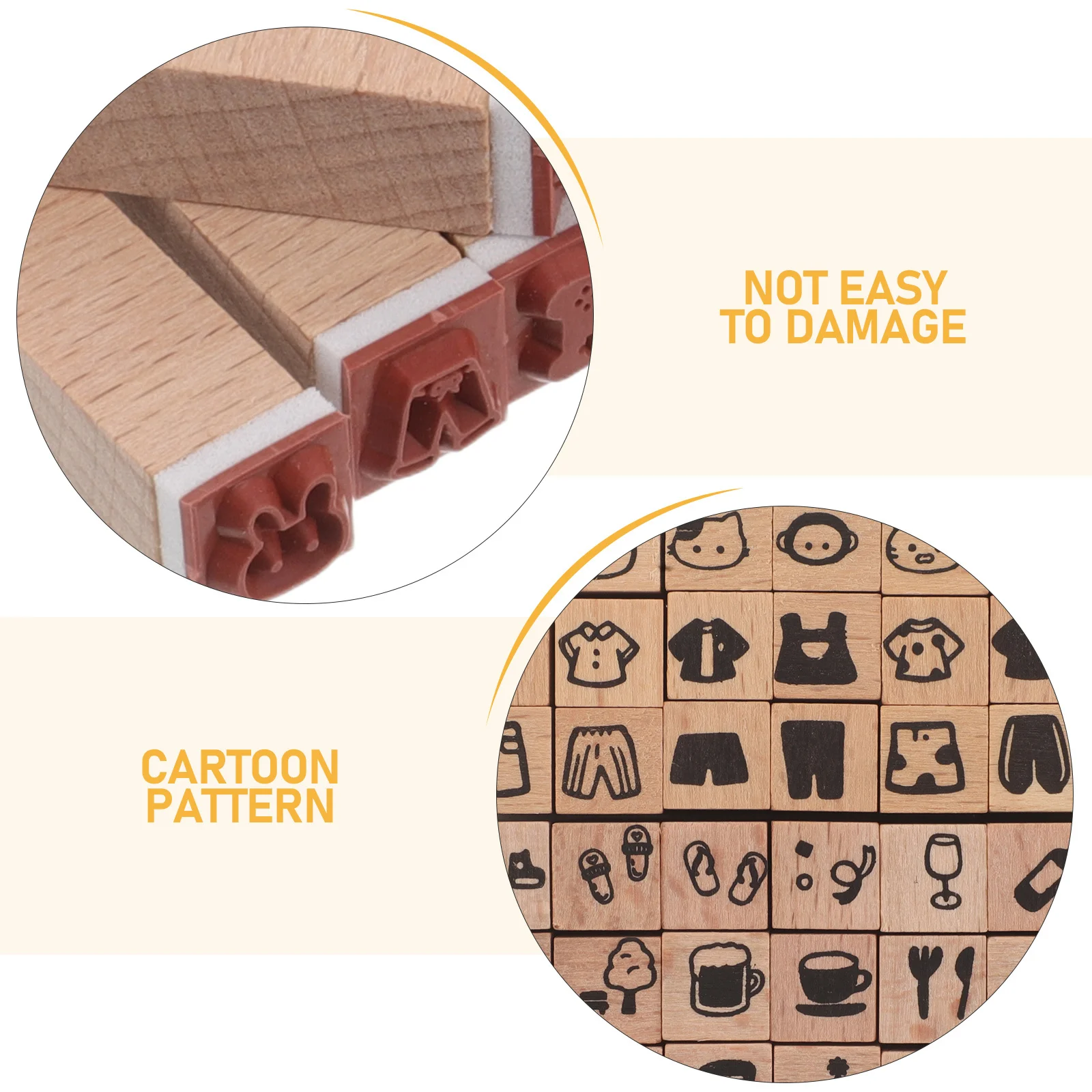 42Pcs Christmas Wooden Animal Stamps Mini Rubber Stamp Kit Cartoon Wood Block Stamps for Kids DIY Crafting Card Making Journals