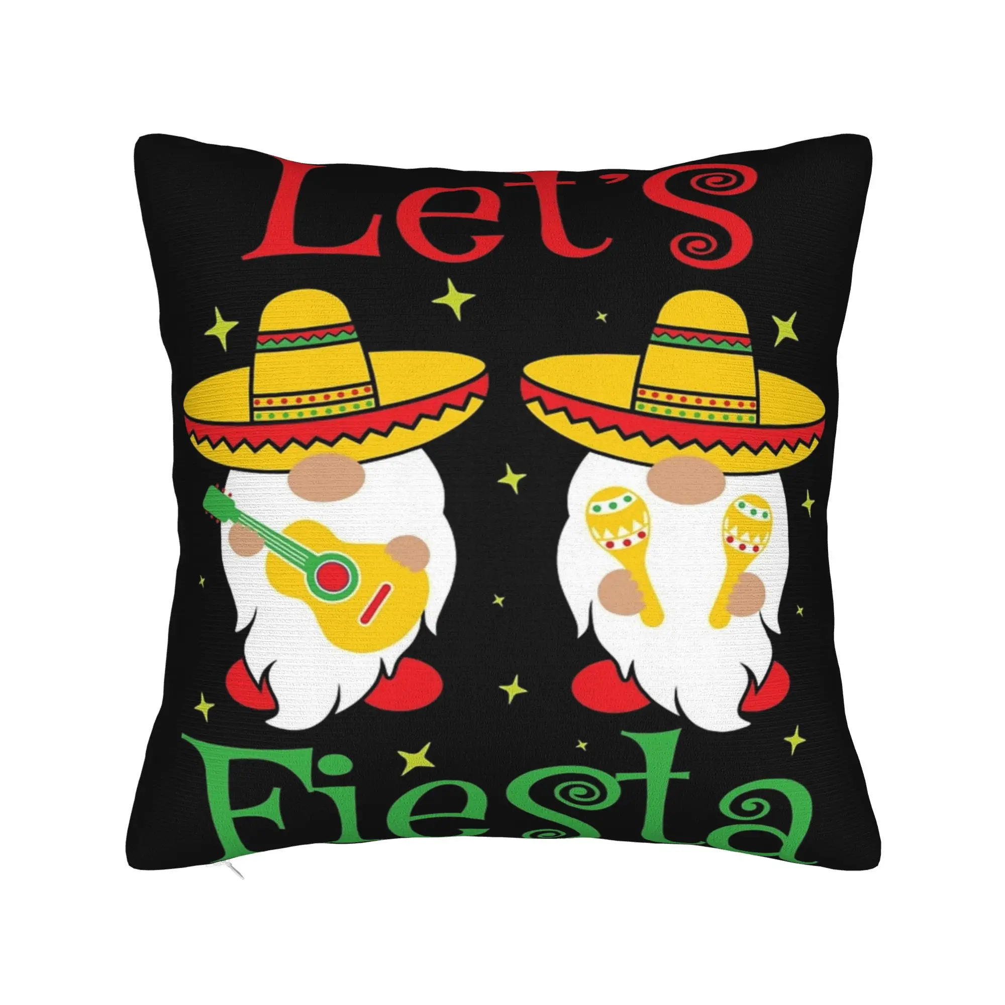 Let's Fiesta Cinco De Mayo  Pillow Cover Accessories Soft Cushion Cover Decoration  Pillow Case Cover Home Multiple Sizes