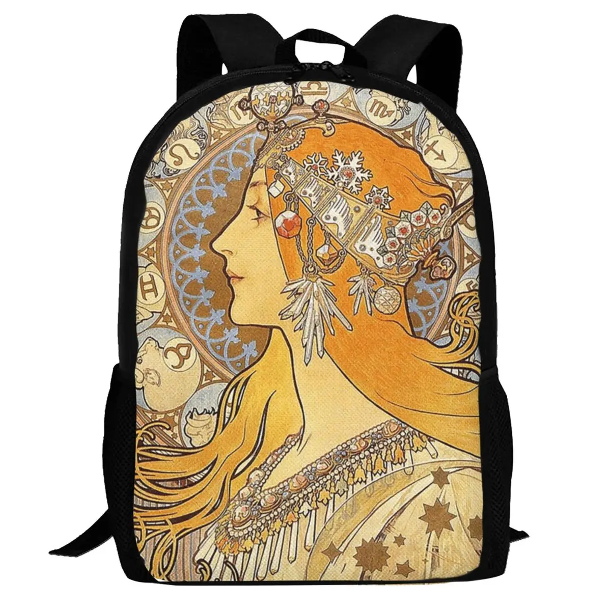 

Рюкзак Alphonse Mucha Zodiac в стиле ар-нуво для женщин, вместительный, для детей, школьный рюкзак, сумка через плечо для мужчин и женщин