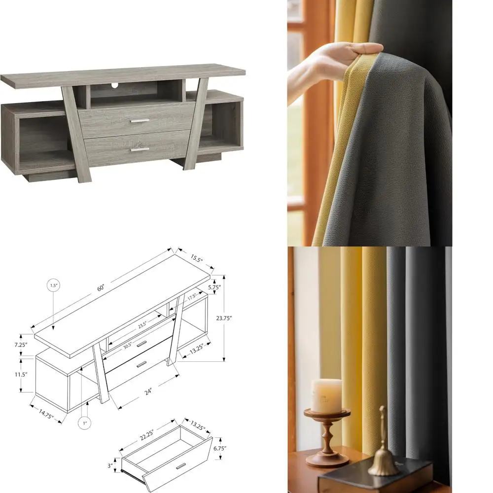 Tende patchwork jacquard giallo grigio scuro in misto cotone poliestere, 54x84 pollici, con occhielli per oscuranti del soggiorno