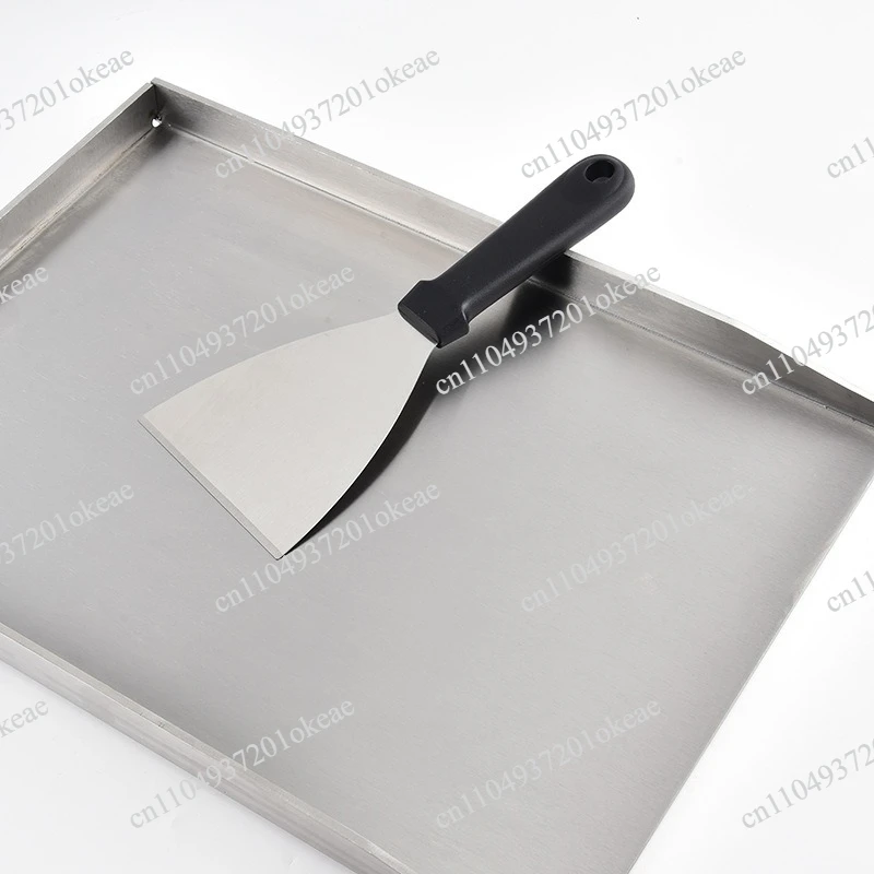 Three-sided stainless steel barbecue pan, stir-fry pan, shovel, outdoor BBQ barbecue tool