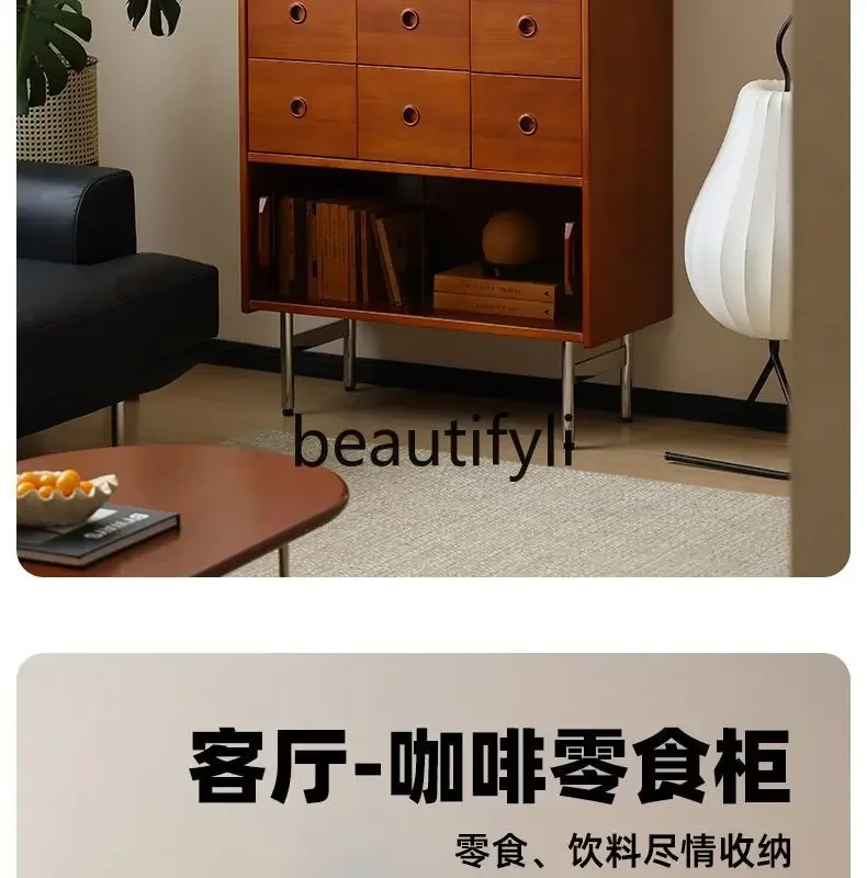 

B6 Retro solid wood nine-chest cabinet living room display, dining side cabinet, medieval storage bedroom, bedside cabinet