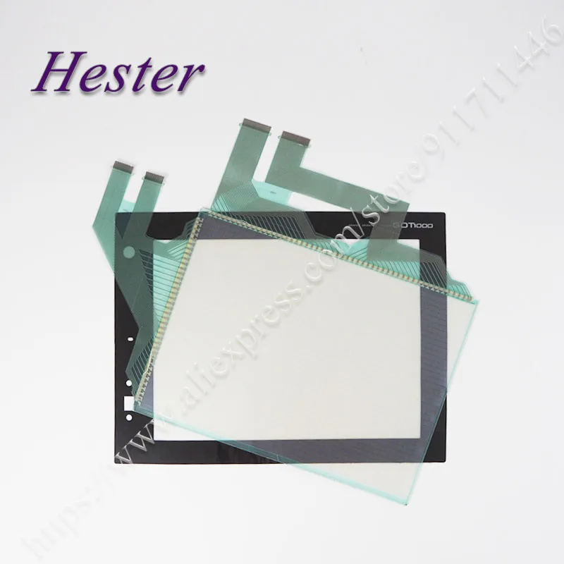 

Touch Screen Panel Glass for GT1585-VNBA-C GT1585-STBA GT1585-STBD Touch Digitizer + Protective Film Front Overlay