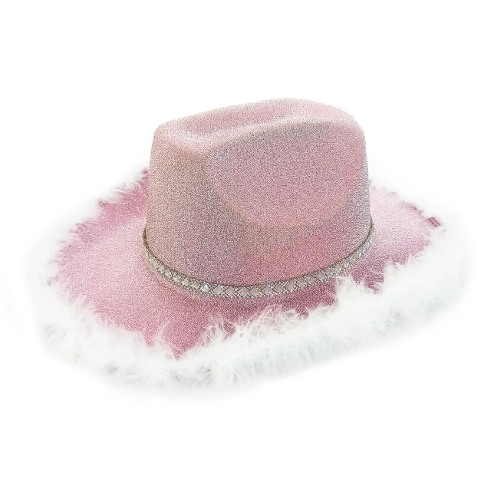 Cowboy Hat Bling Costume Accessories Wide Brim Glitter for Holidays Party Cosplay