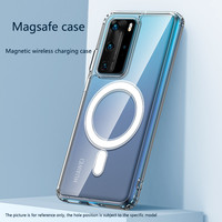 Magnetic Clear Case For Huawei P40 Pro/P40 Support Wireless Charging Shockproof Transparent Back Cover For HUAWEI P 40 Bumper
