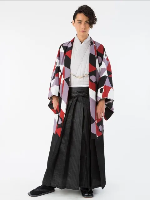 Kimono japonés con cinturón, traje Formal para hombre y traje Hakama, conjunto de 4 Uds para boda