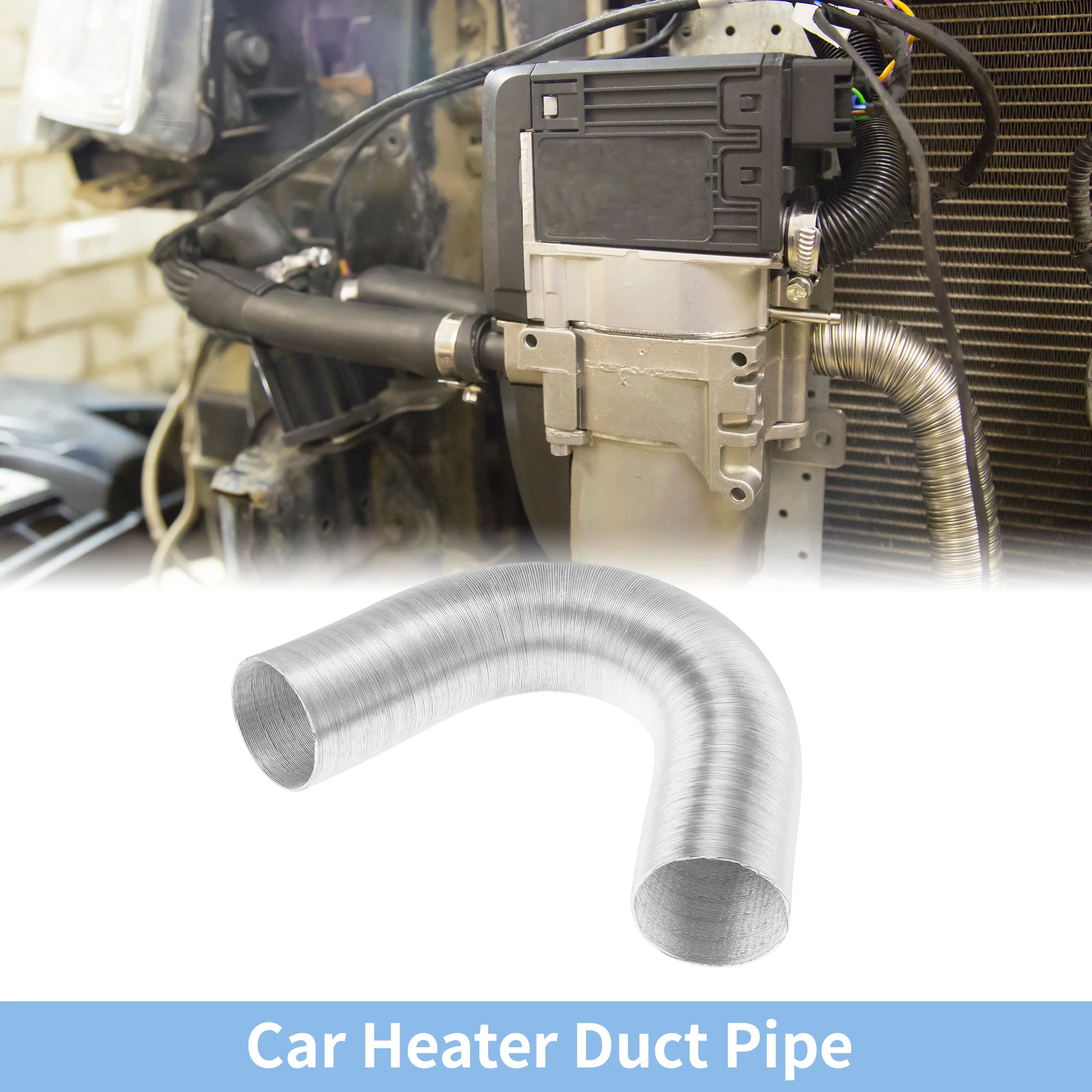 

UXCELL диаметр 75 мм, диаметр 100 см, автомобильный обогреватель, воздуховод, шланг для теплого воздуха для дизельного обогревателя, серебристый тон