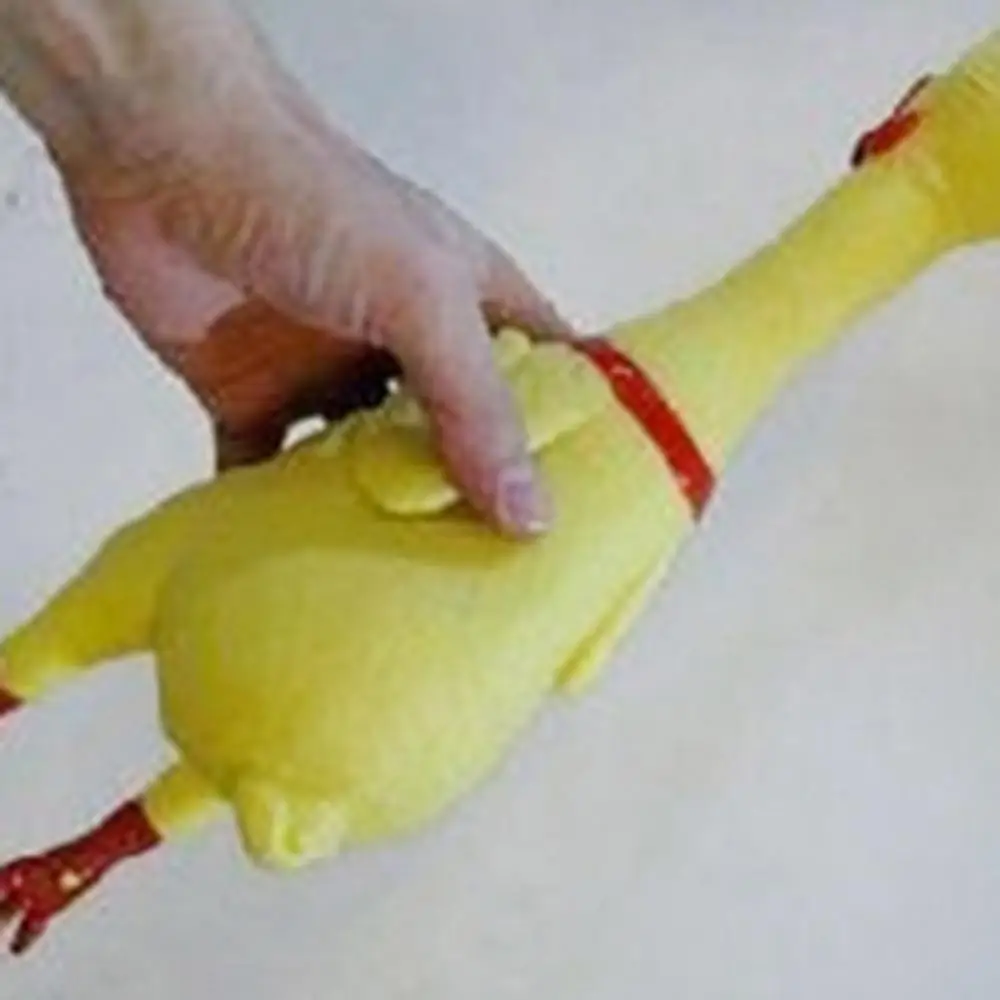 Funny Pets Dog Squeak Toys Chicken Squeeze Sound Dog Chew Toy Screaming Rubber Chicken Pressure Relief Squeak Toy Dog Supplies