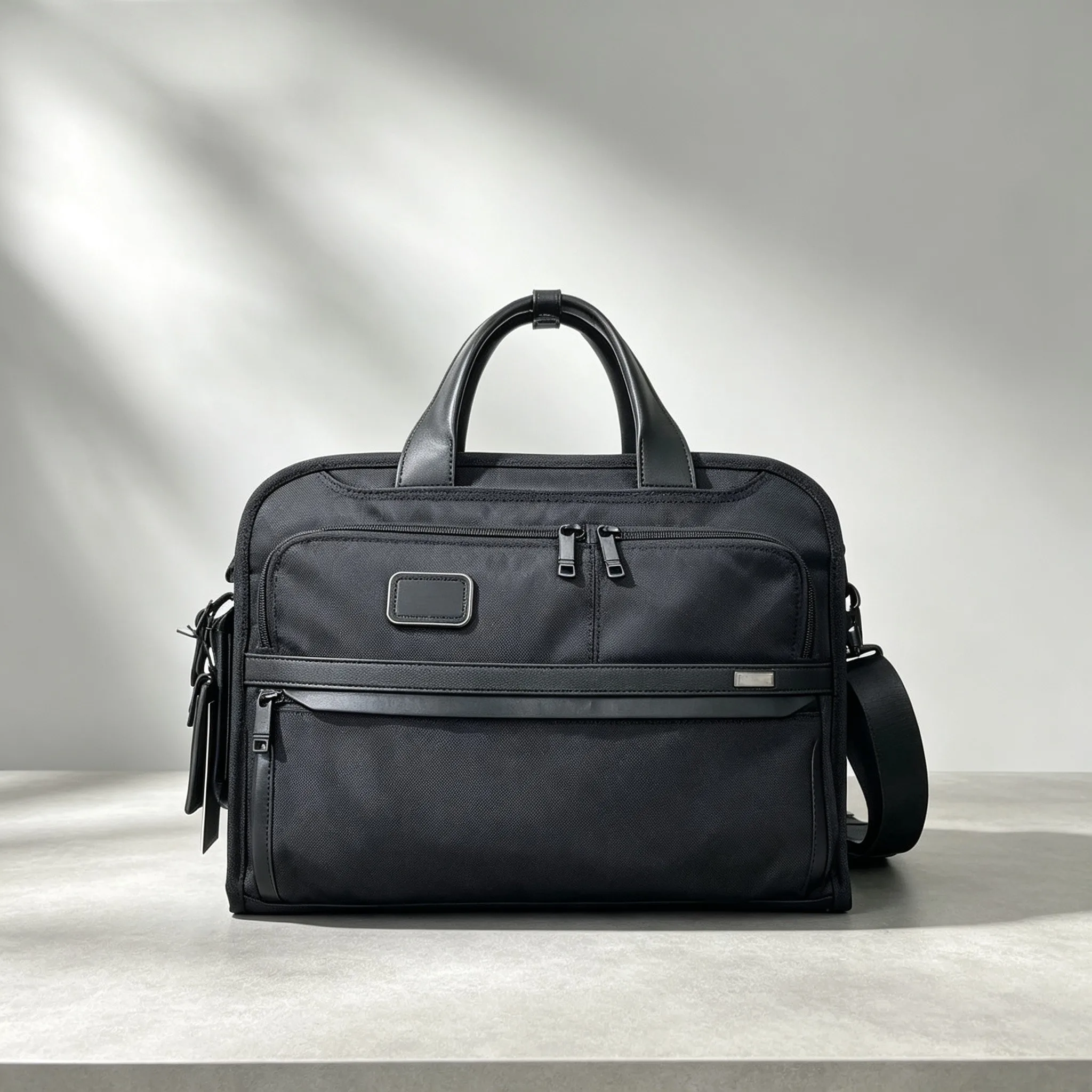 Men’s Classic Business Briefcase, Multi-purpose Backpack Handbag with Detachable Crossbody Shoulder Strap