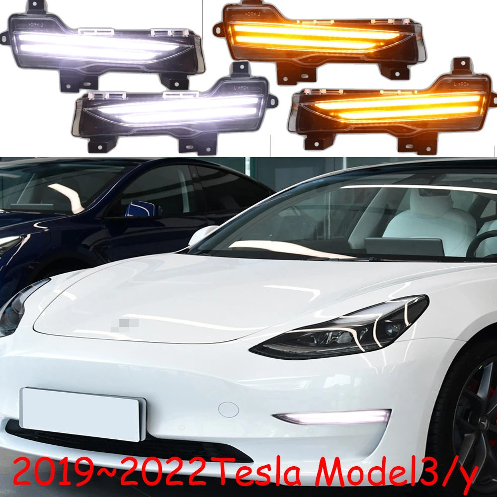 

Автомобильный бампер, фара для Tesla Model3, фара 2019 ~ 2022y, СВЕТОДИОДНЫЙ DRL, автомобильные аксессуары, автомобильная противотуманная фара, модель 3, дневные ходовые ранцы