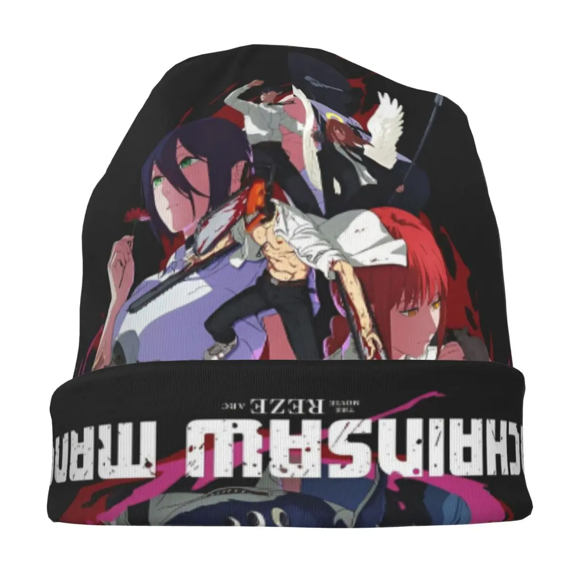 Chainsaw Man Reze Skullies Beanies Hat Makima Power Aki Denji Summer Men Women Outdoor Caps Warm Thermal Elastic Bonnet