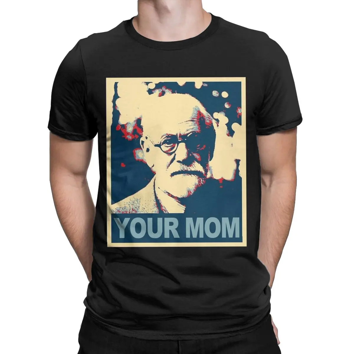 Men's T-Shirt Your MOM Sigmund Freud Vintage Cotton Tees Short Sleeve T Shirt Round Collar Tops Birthday Present