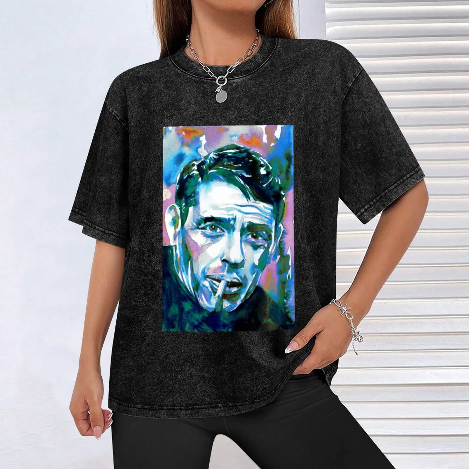 JACQUES BREL watercolor portrait .1 T-Shirt rapper graphic tees blacks graphic tee shirt mens graphic t-shirts image 4