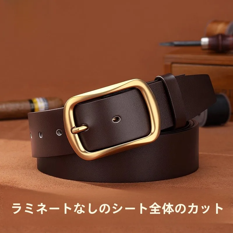 ポール-メンズ-2025年新作-本革-カーフスキン-ベルト-ビジネス-カジュアル-バックル-レザーパンツベルト-高級-トレンド-ウエストベルト