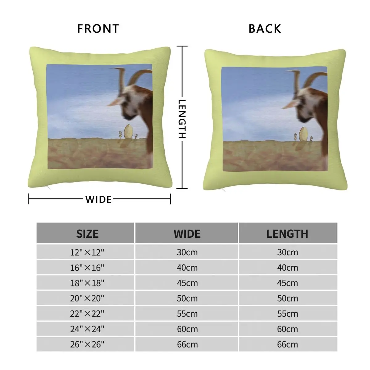 Hippie Cream Goat Egg Feat Goat Square Pillowcase Polyester Linen Velvet Printed Zip Decor Throw Pillow Case Bed Cushion Cover